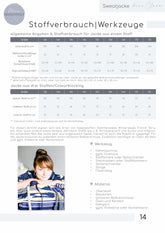 Papierschnittmuster Sweatjacke Clara Gr. 128 -176 Kinder - Meine Herzenswelt